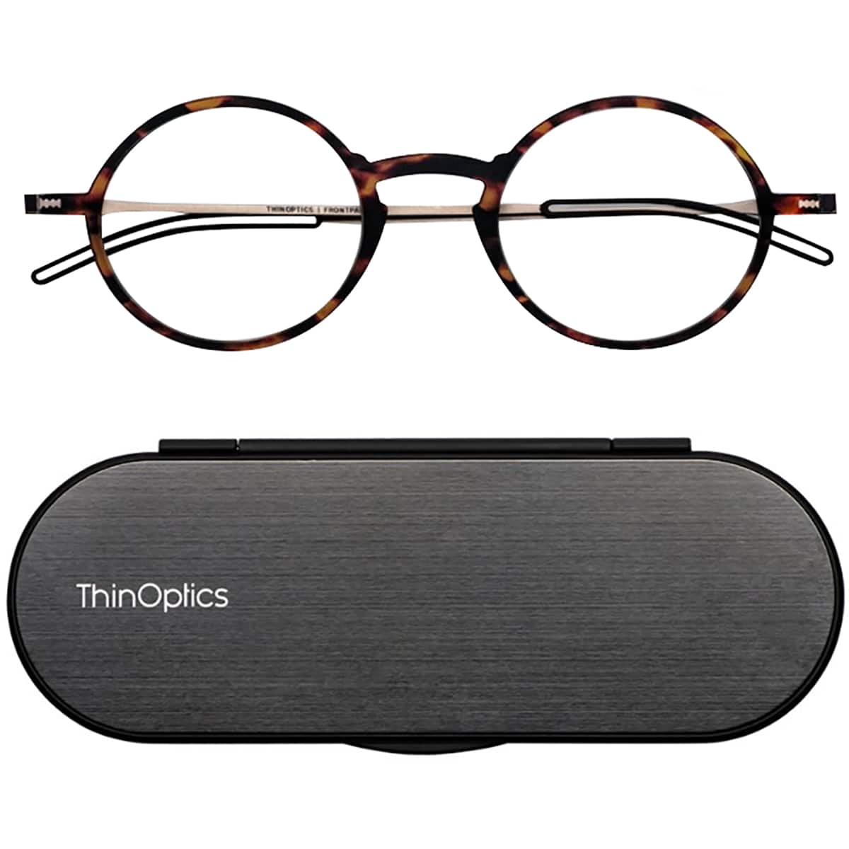 ThinOptics - Manhattan 2.0 Strength Reading Glasses with Milano Case - Tortoise
