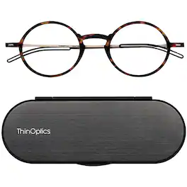 ThinOptics - Manhattan 1.5 Strength Reading Glasses with Milano Case - Tortoise
