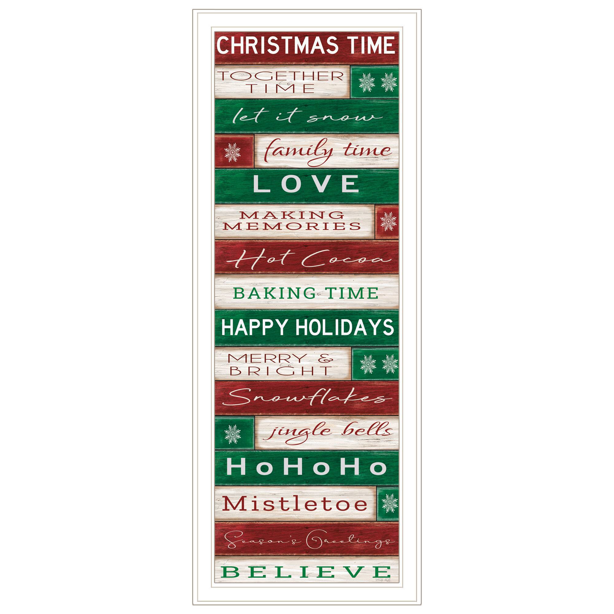 Front. TinyHomie - Decor 4U Christmas Time White Framed Wall Art Cindy Jacobs - white.