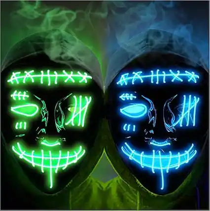 Front. Acekool - 2PACK Halloween Led Mask Light Up Scary Mask Purge Mask.