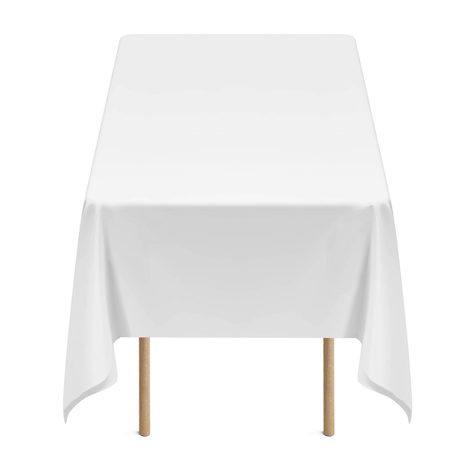 Alt View 5. VEVOR - White Tablecloths for Rectangle Tables, 6 Pack, 60 x 102 Inches, Reusable and Machine Washable Table Clothes - White.