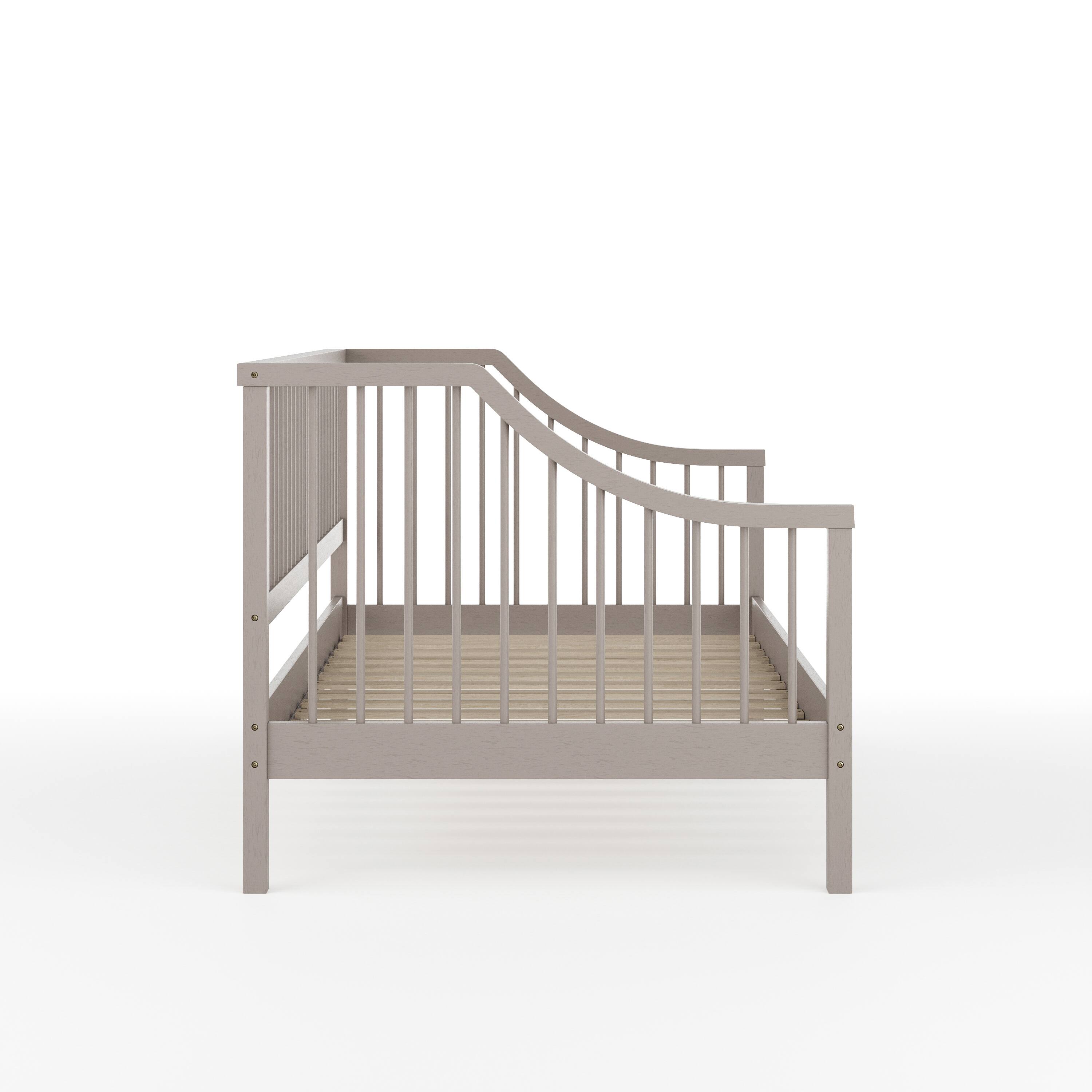 Alt View 17. Martha Stewart - Neely Wooden Twin Size Platform Daybed with Spindles and Wood Slat Foundation - Gray.