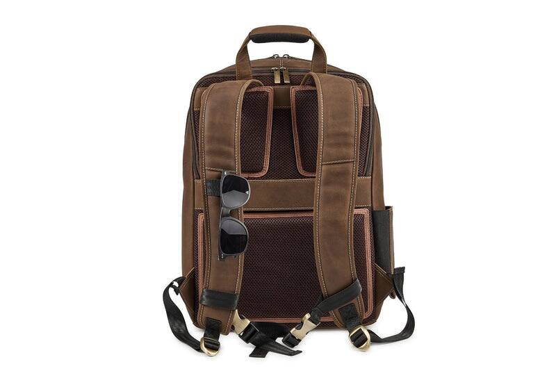 Alt View 10. Luxorro - Leather Backpack for men. Fits 17" Laptop - Dark Brown.