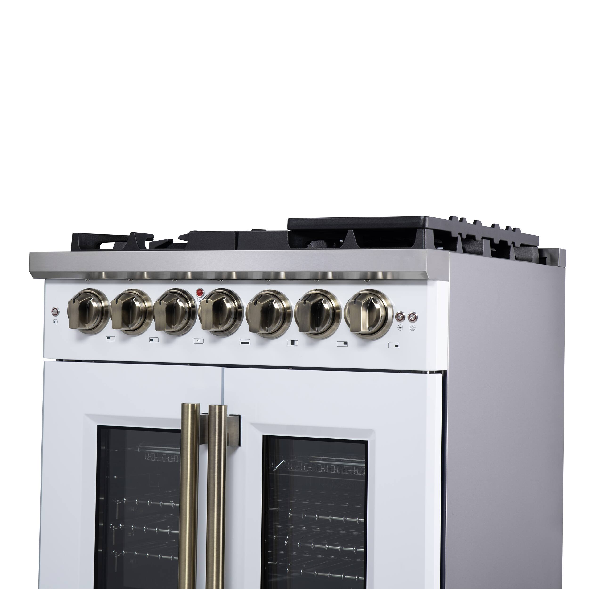 Alt View 4. Forno Appliances - Capriasca 4.32 Cu. Ft. Dual Fuel Range with French Door Design - White.