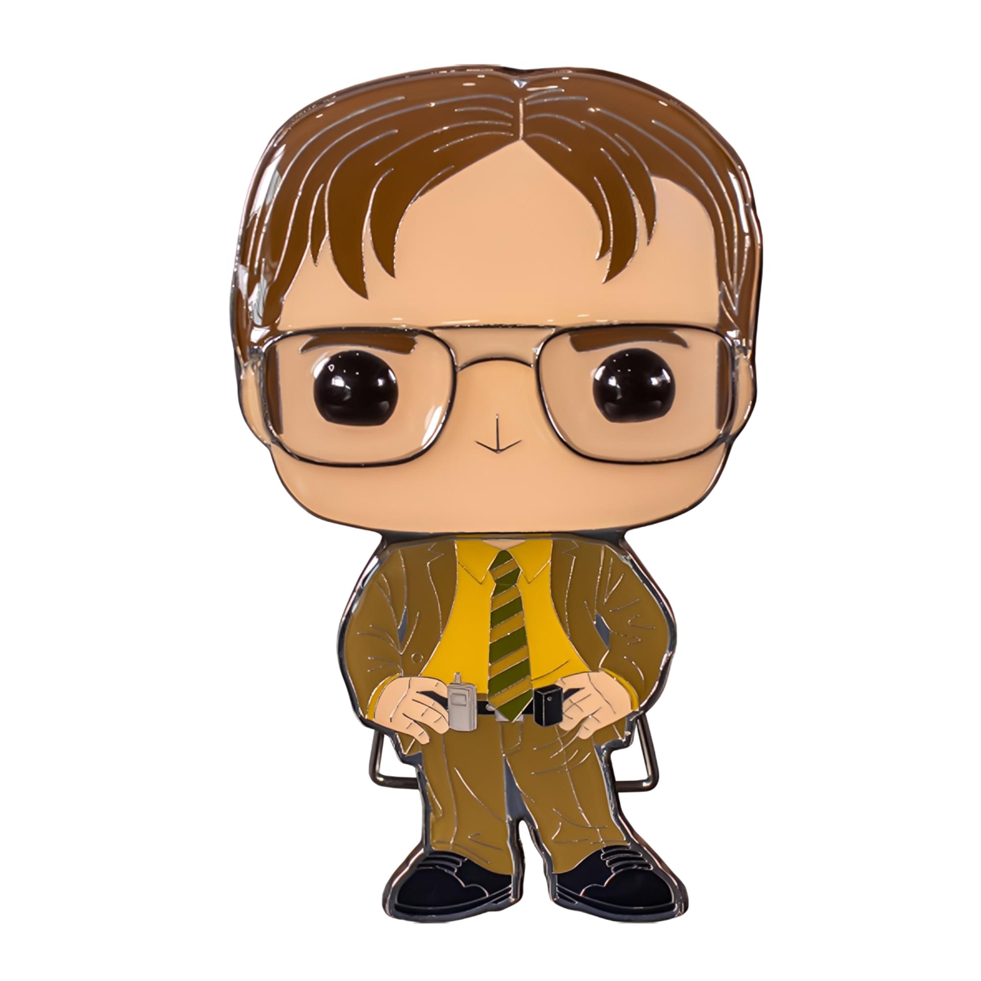 Alt View 10. Funko - The Office 3 Inch Funko POP Pin | Dwight Shrute - Brown.