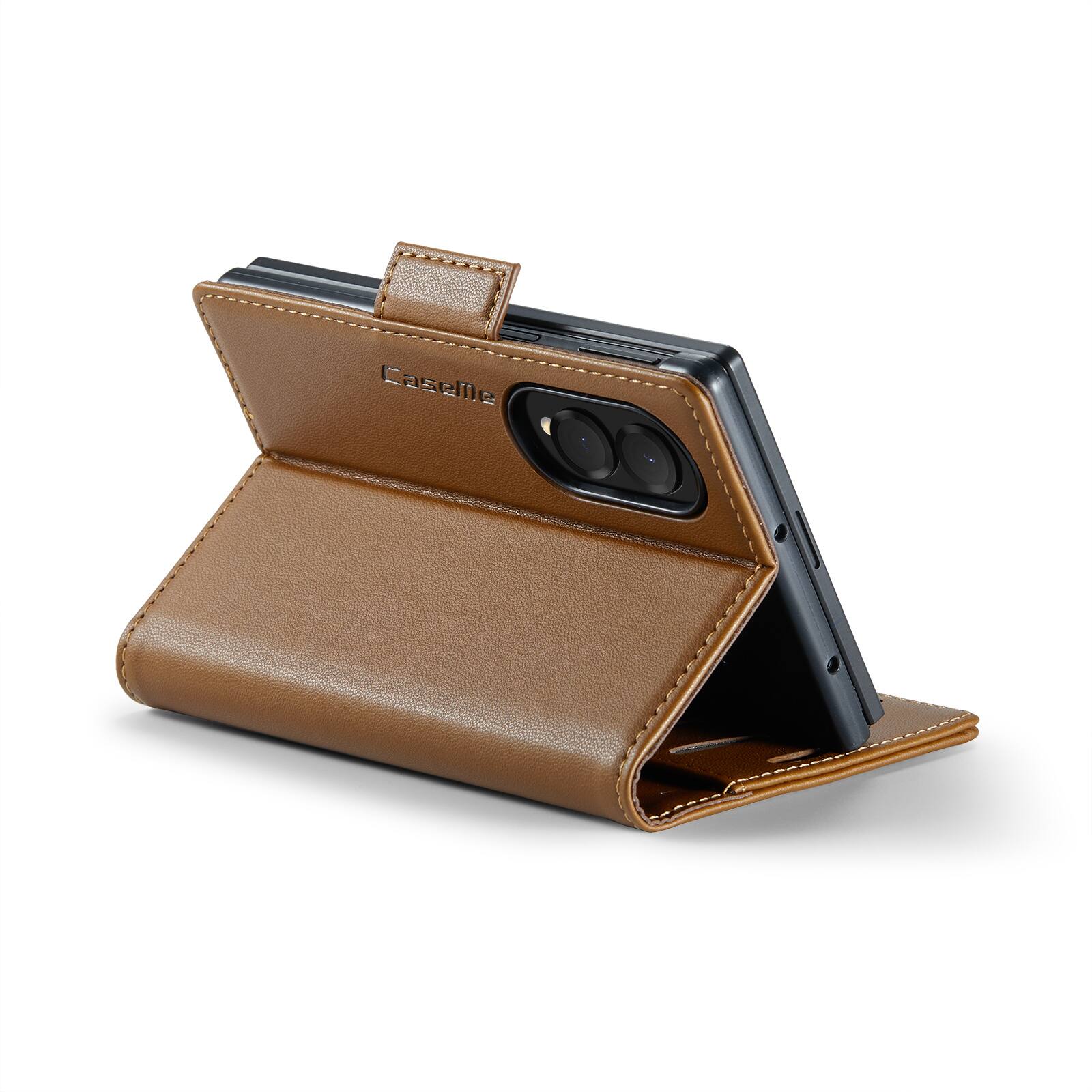 Alt View 7. UUCOVER - For Samsung Galaxy Z Fold8 Wide PU Leather Wallet Case with RFID Blocking Card Holder Cash Slot, Magnetic Folio Cover - Brown.