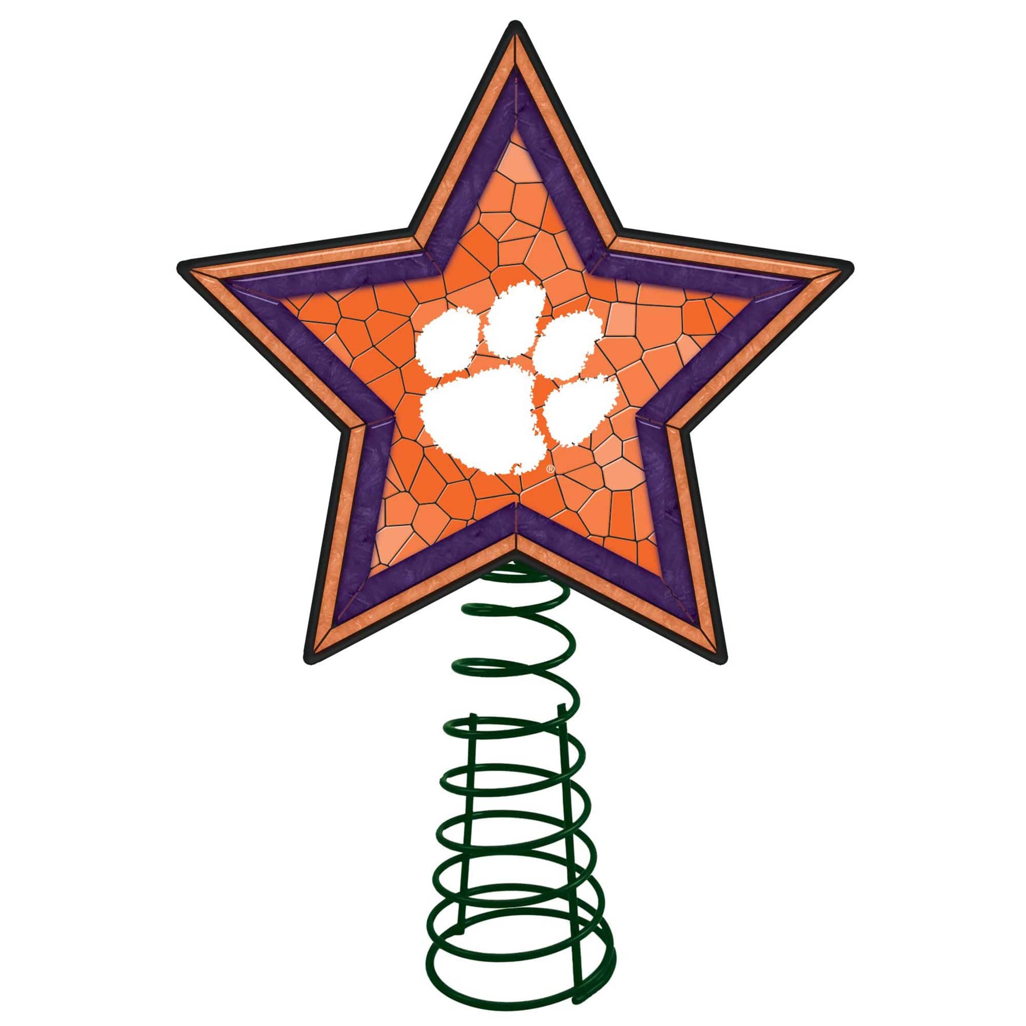 The Memory Company - Clemson Tigers Mosaic Tree Topper - Multicolor