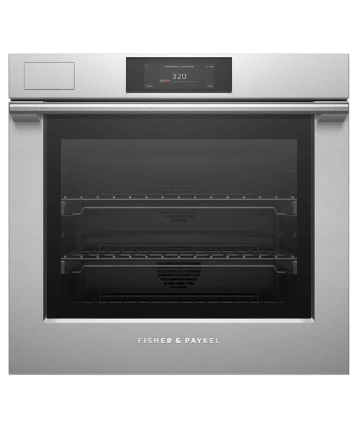 Fisher & Paykel - 30" 4.9 Cu. Ft. Single Oven w/Steam Assist, 6.8" Touchscreen, Self-Cleaning - Stainless Steel