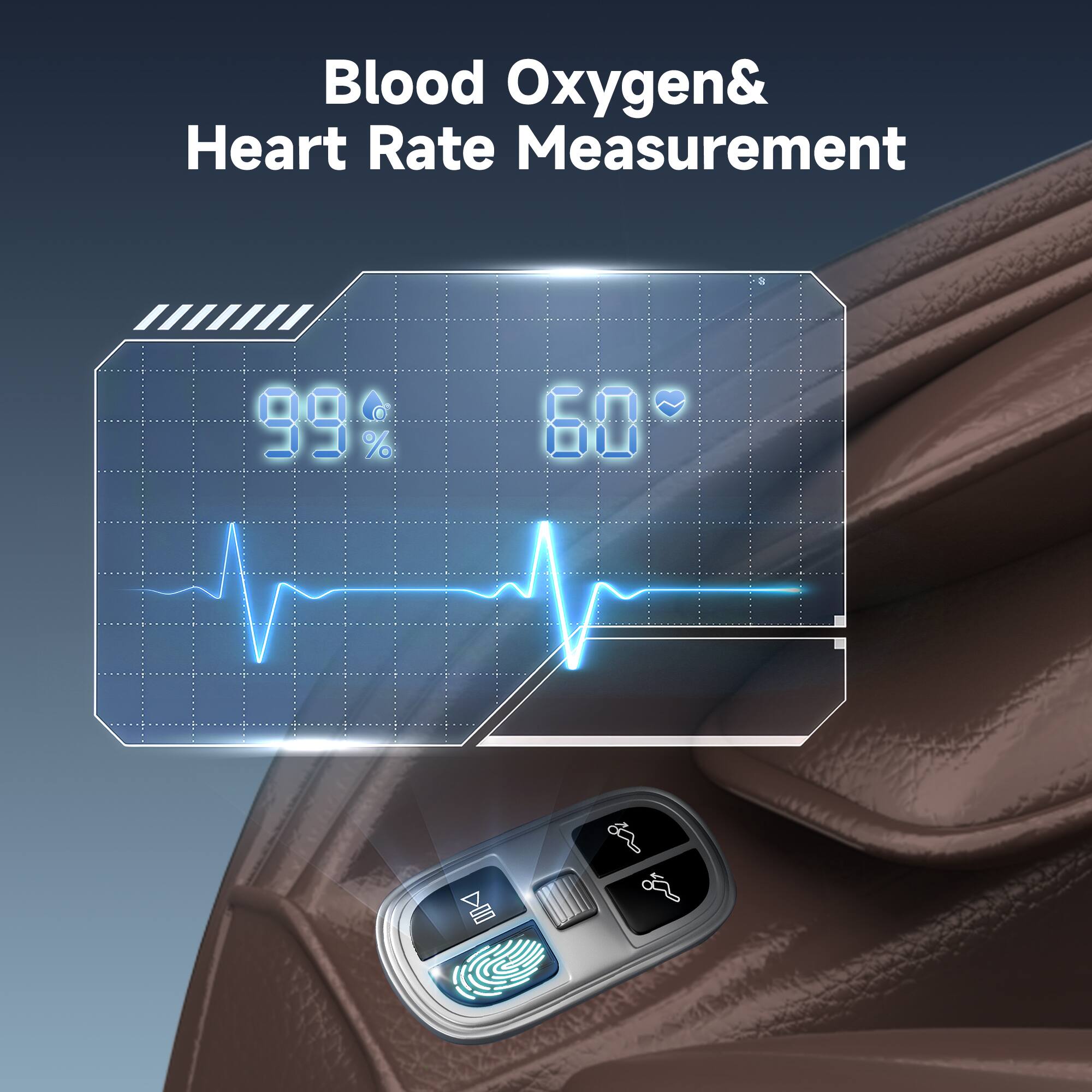 Blood Oxygen & Heart Rate Measurement  
99%  
60
