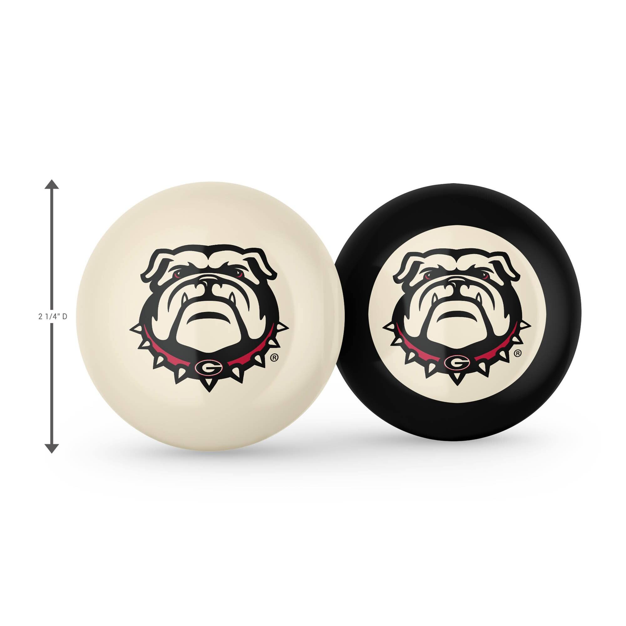 Alt View 1. Imperial - Georgia Bulldogs Logo Cue Ball & 8 Ball Combo Set - White.