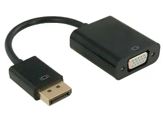 Cable Leader - DisplayPort to VGA Adapter, 1080p Full HD Male to Female for Computer, Laptop to Projector or Display - Black