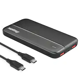 Energizer - Power Bank 10,000mAh, Portable Charger with USB-C & USB-A Fast Charging Ports - Black