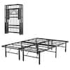 Front. Gymax - Gymax 14'' Full Size Metal Platform Bed Foldable Mattress Foundation Tool-Free Assembly - Black.