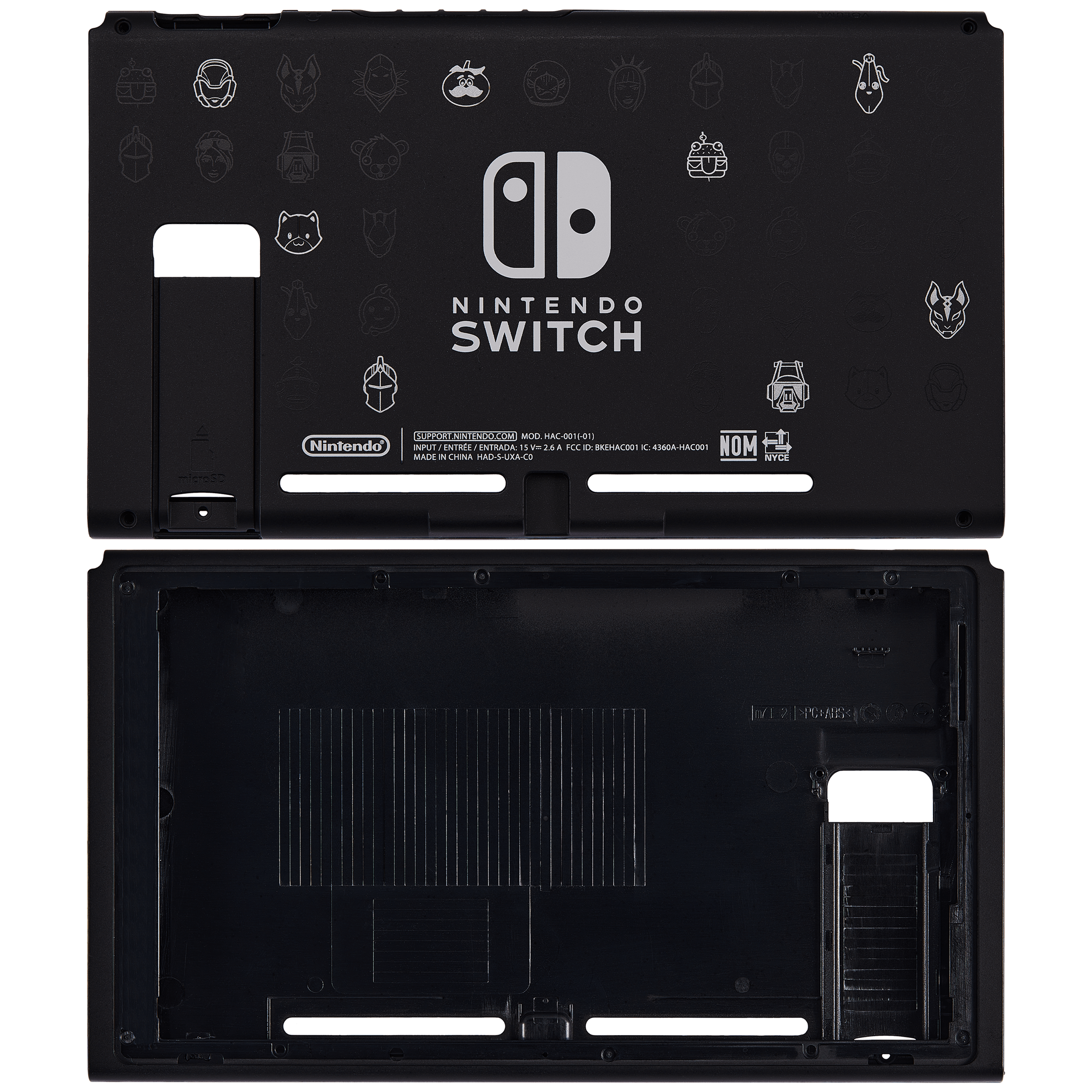 NINTENDO SWITCH

Nintendo

SUPPORT NINTENDO.COM | MOD: HAC-0016-011

INPUT/ENTRÉE: 115V~ 50/60Hz 1.5A

NOM: HAC-0016-011

FCC: ID: BRI HAC001

IC: 480A-HAC001

NYCE

NOM

HYCE