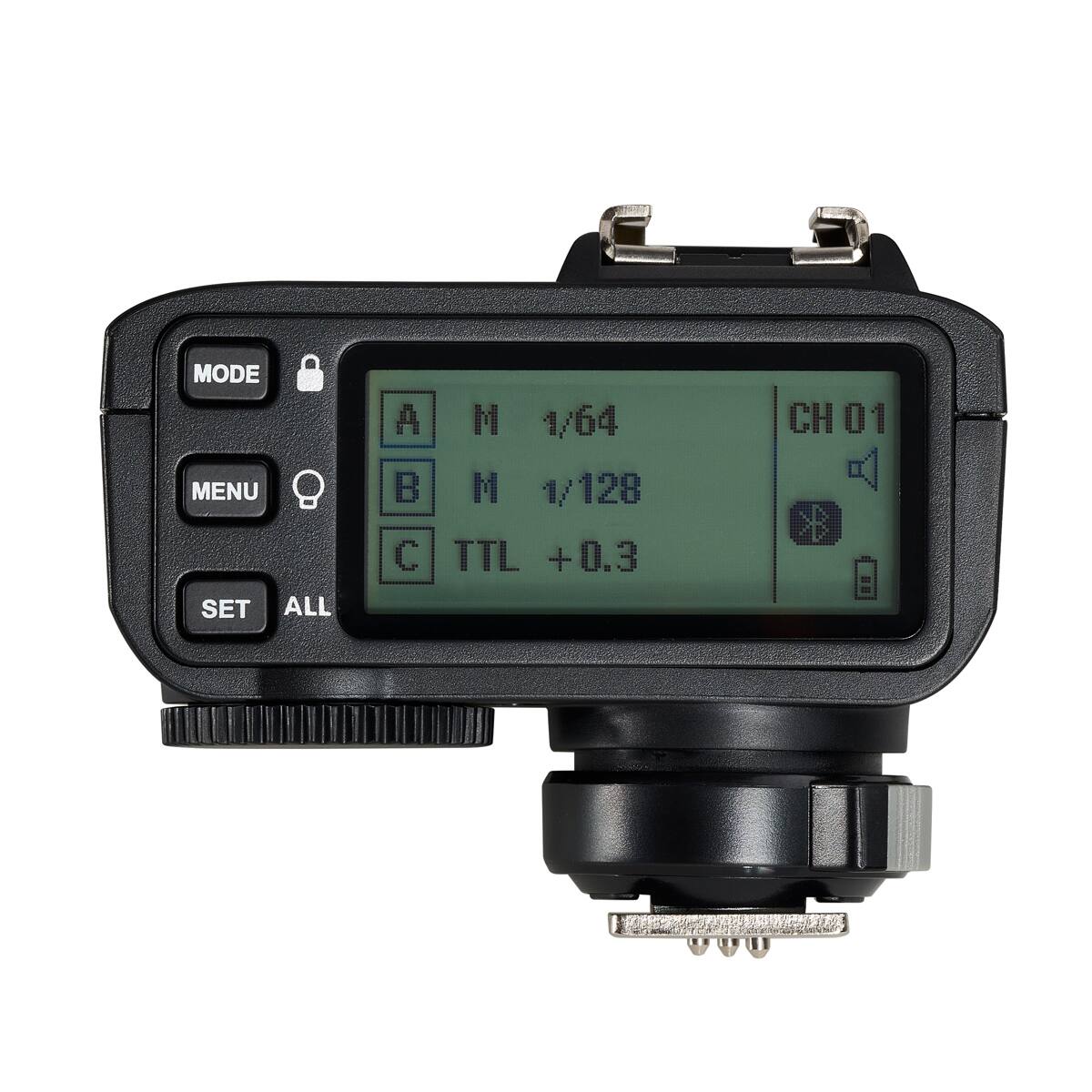 MODE MENU SET ALL  
A M 1/64  
B M 1/128  
C TTL +0.3  
CH 01