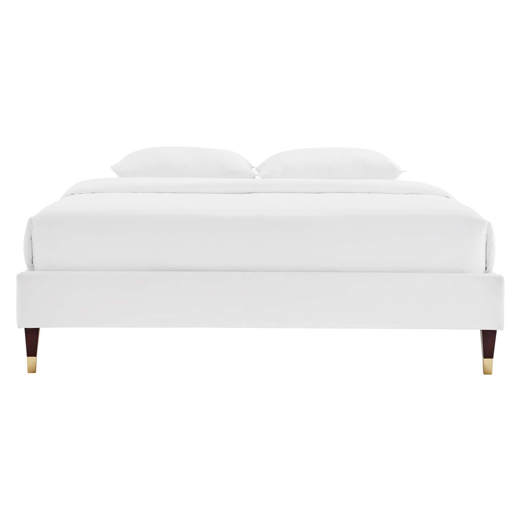 Alt View 1. Modway - Amber Tufted Performance Velvet Twin Platform Bed - Gray.
