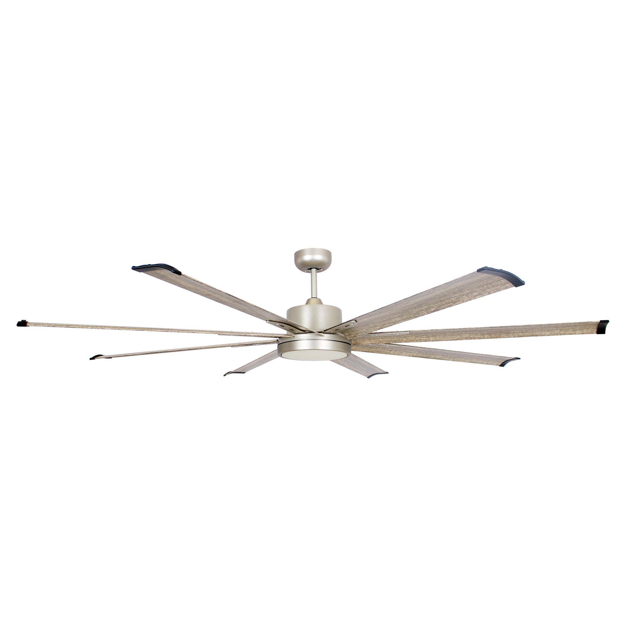 Alt View 5. Parrot Uncle - 72" Modern Silver LED Ceiling Fan with Remote Control and Aluminum Blades - Nickel.