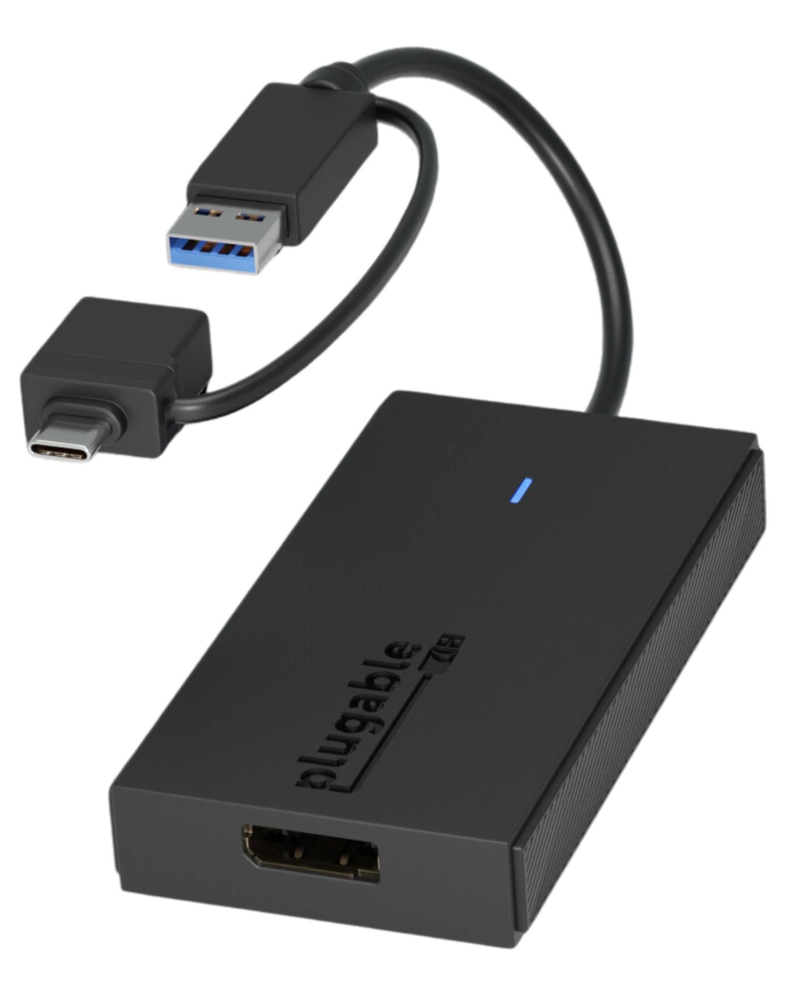 Plugable - USB C to DisplayPort Adapter, Universal Video Graphics Adapter for USB 3.0 and USB-C Macs and Windows - Black