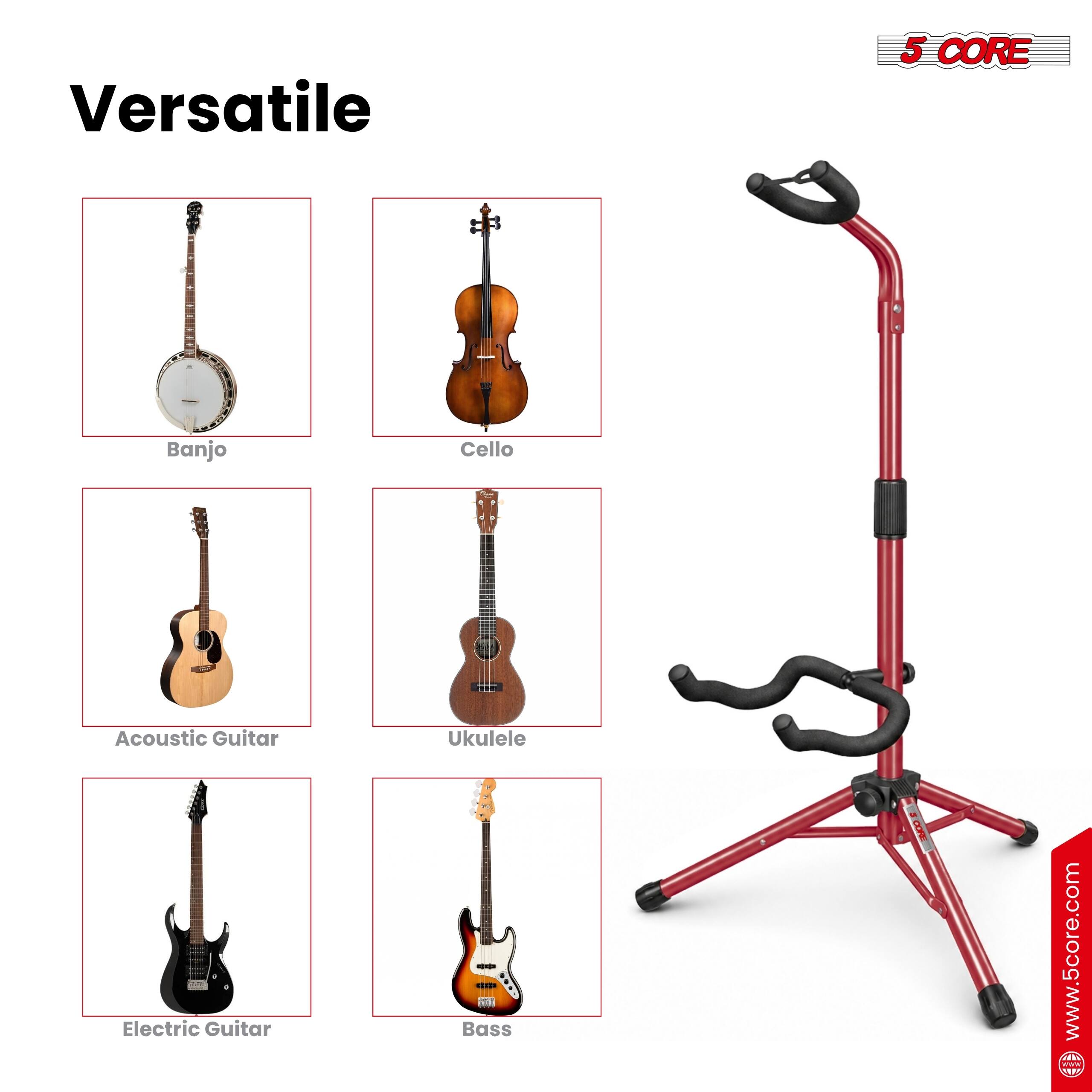 Versatile

5 CORE

Banjo  
Cello  
Acoustic Guitar  
Electric Guitar  
Ukulele  
Bass  

www.5core.com