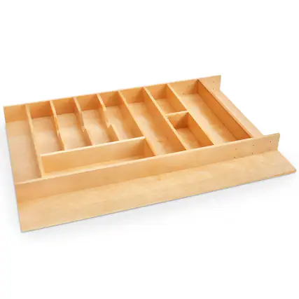 Front. Rev-A-Shelf - Rev-A-Shelf Trim to Fit Shallow Drawer Organizer, 33.11" x 21.97", 4WUTCT-36-1 - Light Brown.