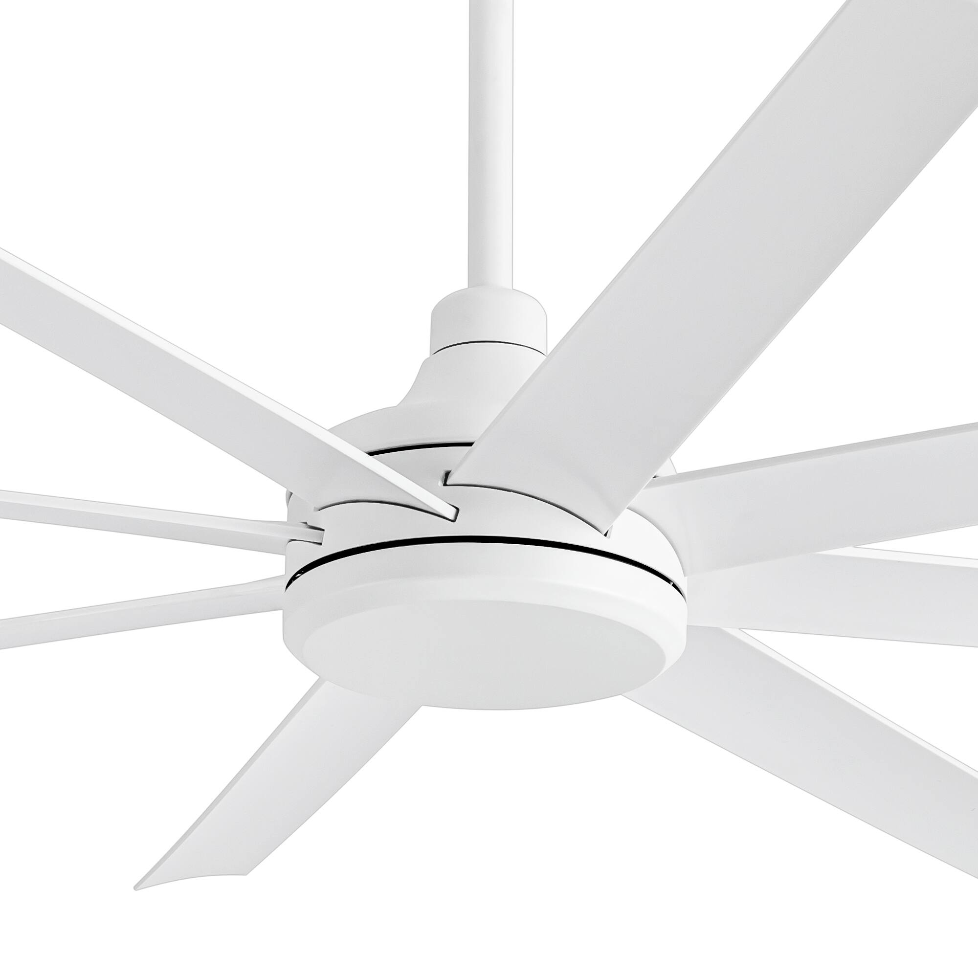 Alt View 5. Breezary - 65-Inch Ceiling Fan with 8 ABS Blades, 6-Speed DC Motor, Remote Control with Timer, 2 Downrods, Light/No-Light Options - Minimalist white(No Light).