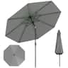 Costway - 10 FT Solar Patio Umbrella with 96 LED Lights 35° Adjustable Tilt Vented Top - Gray