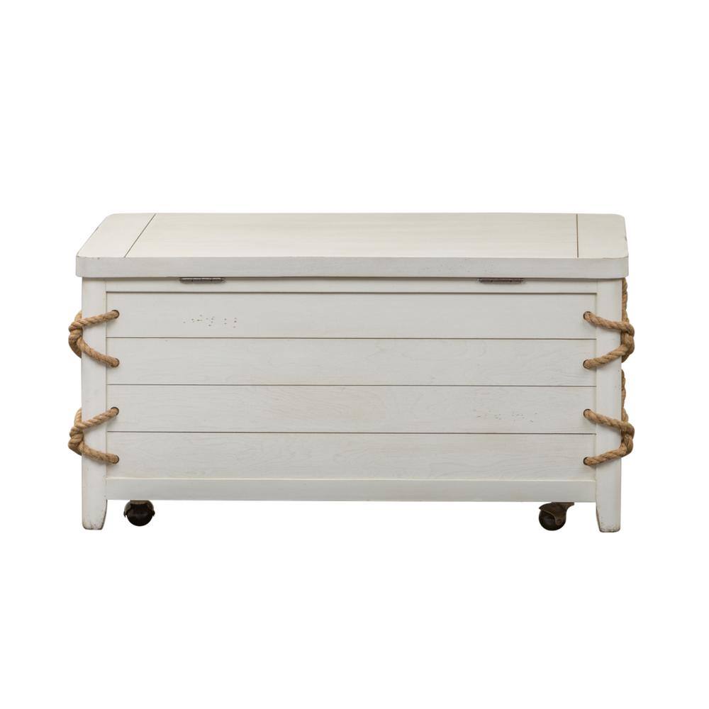Front. Liberty Furniture Industries - Dockside Storage Trunk in White - White.