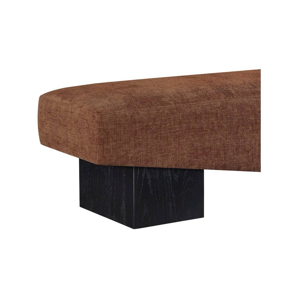 Alt View 4. Meridian Furniture - Alora Cognac Fabric Bench - Brown.