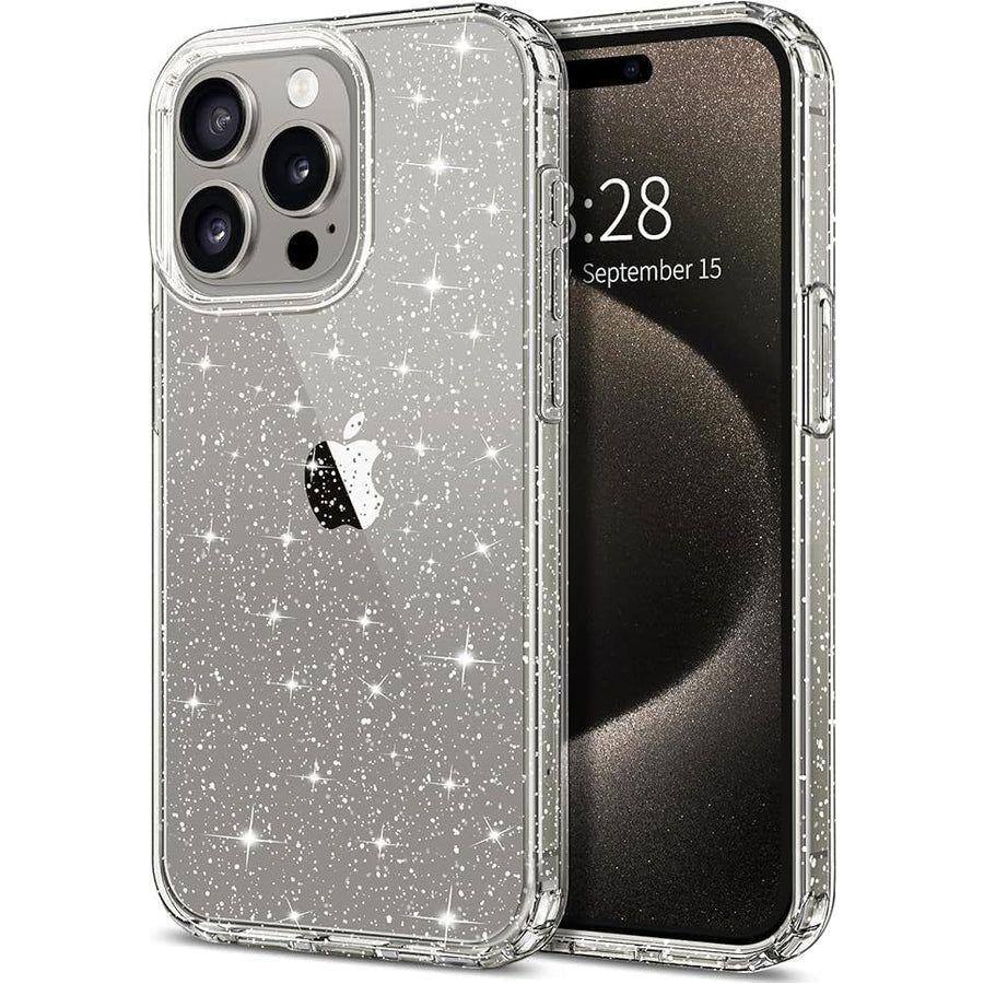 Entronix - Case for iPhone 16 Pro - Durable Hard Back Protection - Glitter Clear