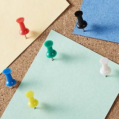 Alt View 2. Staples - Staples Push Pins, Assorted, 500/Pack (20938) - Assorted.