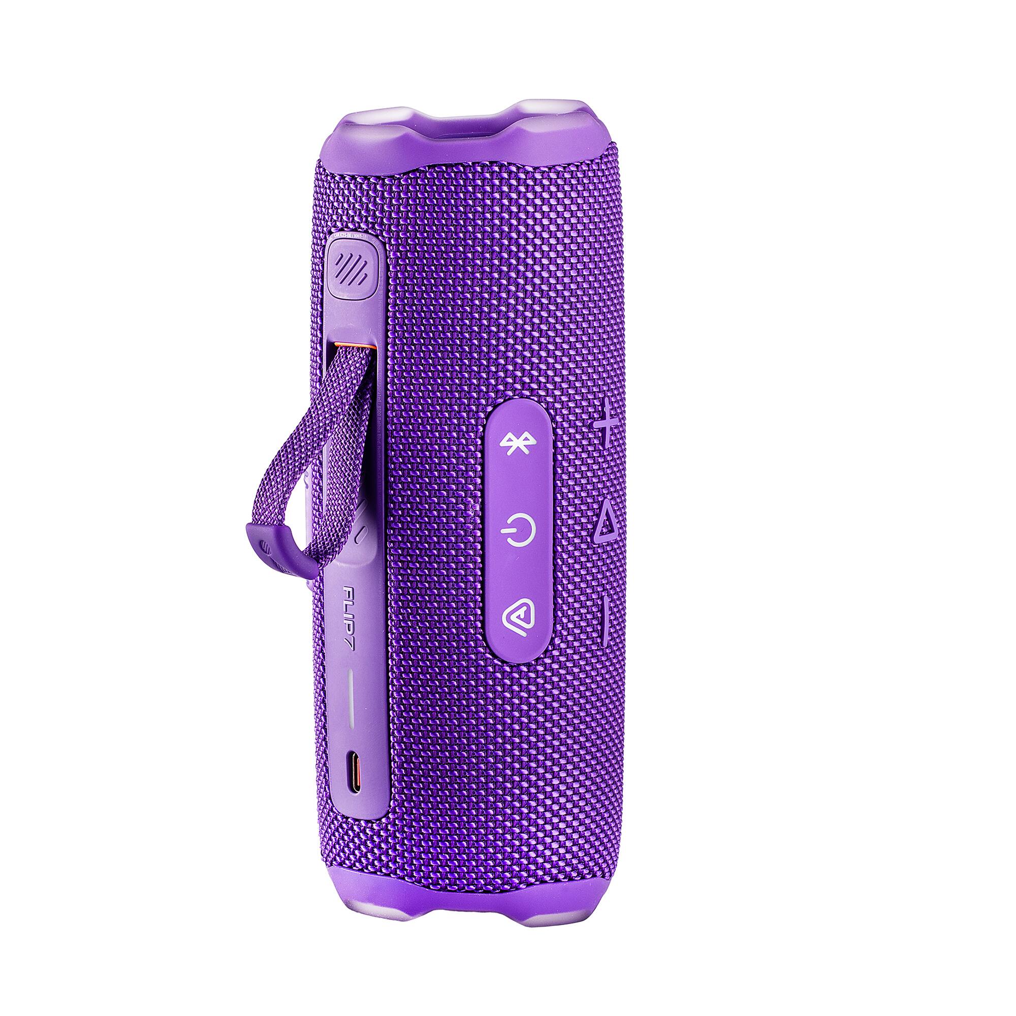 Alt View 2. JBL - JBL Flip 7 Portable Bluetooth Speaker (Purple), deep bass, IP68 waterproof, for home, Outdoors Bundle - Purple.
