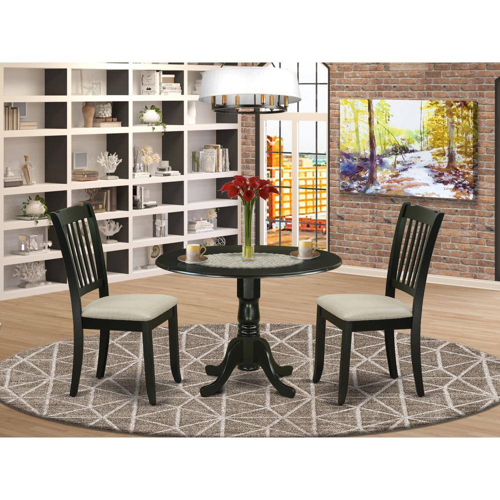 Left. East West Furniture - Dining Room Set Black - Brown.