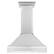 Front. ZLINE - ZLINE 36 in. Designer Series Ducted Wall Mount Range Hood in Satin Steel with Mirror Accents - Silver.