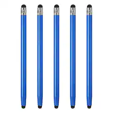 Front. Unique Bargains - 5pcs Stylus Pens for Touch Screens Dual Rubber Tips Capacitive Stylus Universal Tablet Pen Sensitivity Precision - Blue.