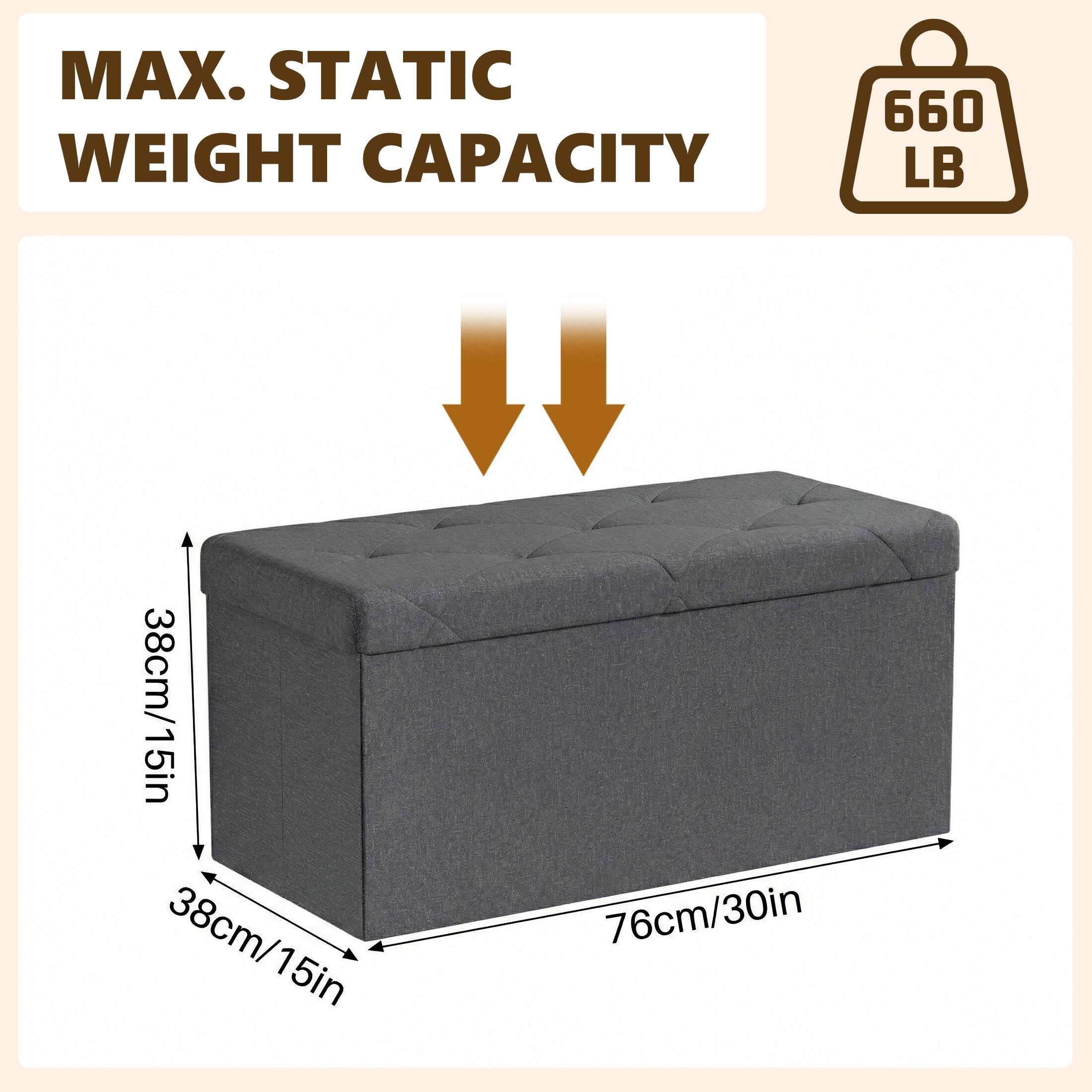 MAX. STATIC WEIGHT CAPACITY  
660 LB  
38cm/15in  
5in  
38cm/15in  
76cm/30in