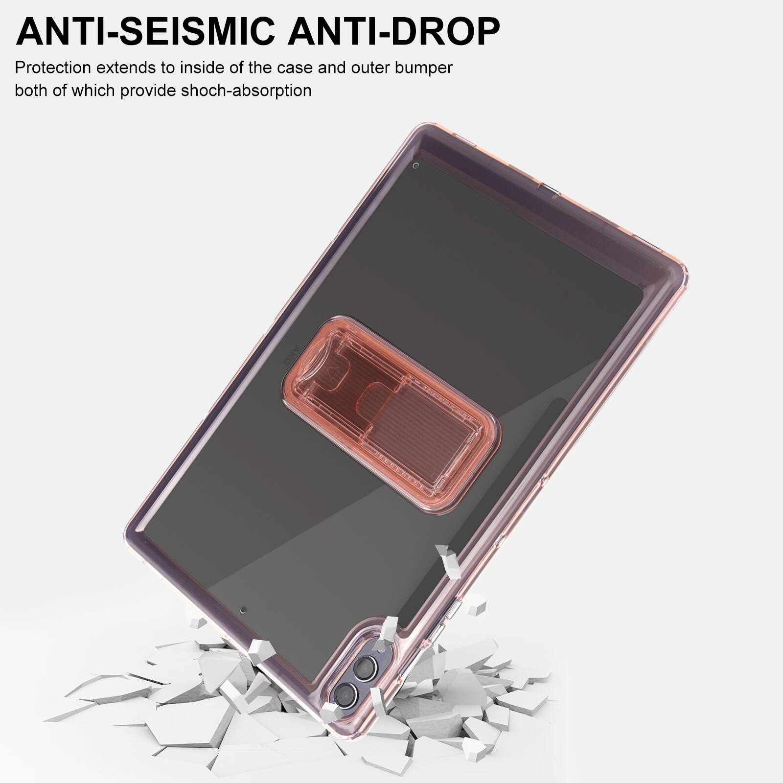 ANTI-SEISMIC ANTI-DROP  
Protection extends to inside of the case and outer bumper both of which provide shock-absorption