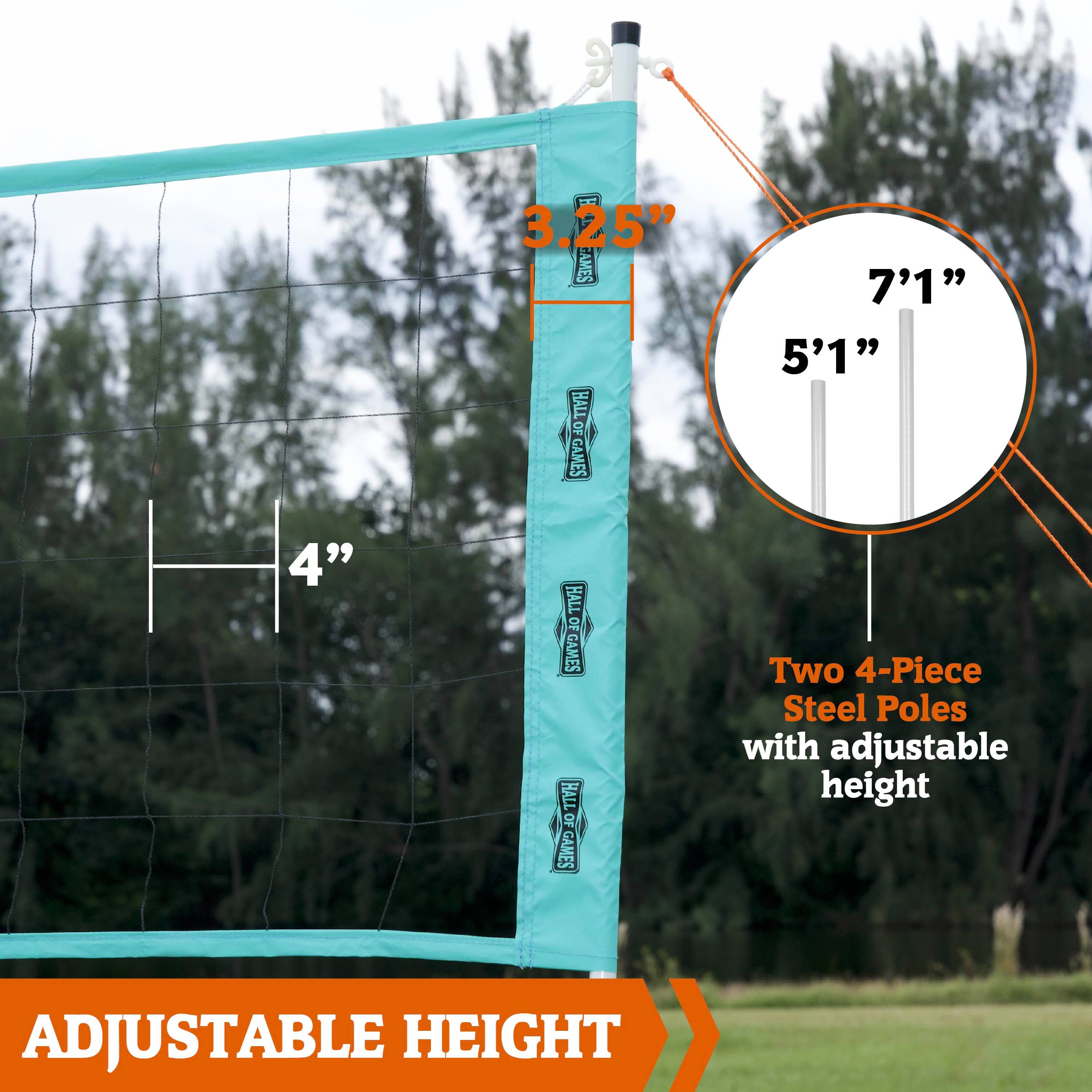 Adjustable Height Two 4-Piece Steel Poles Hall of Games 3.25" 7'1" 5'1" 4"