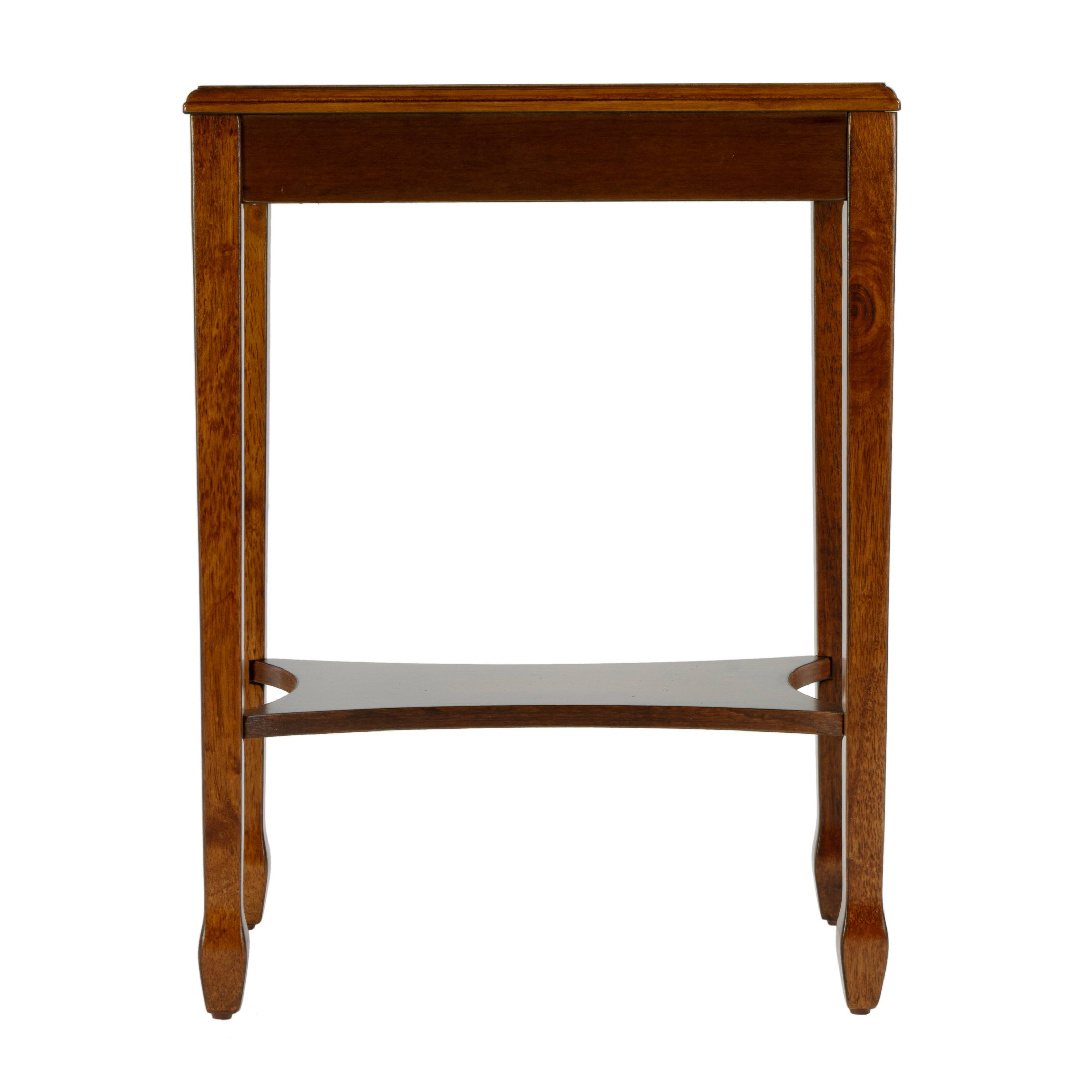 Alt View 5. Butler Specialty - Gilbert 12 in. W Rectangular Wood End Table with Pull-Out Tray and Lower Open Shelf - Medium Brown.