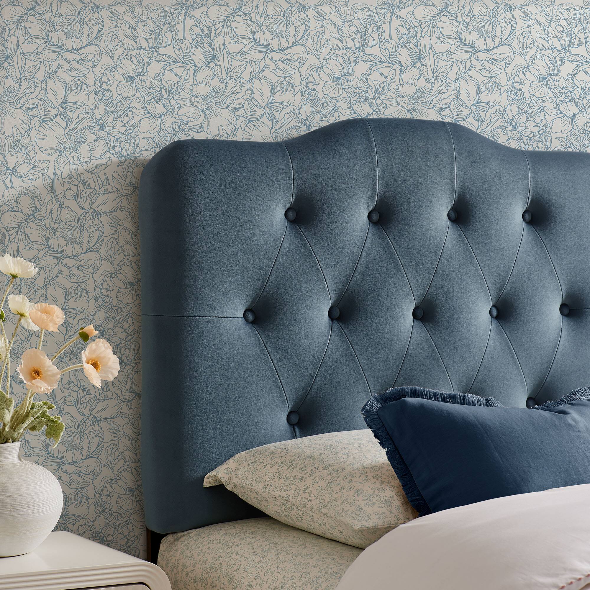 Alt View 1. Modway - Annabel Diamond Tufted Performance Velvet Headboard by Modway - Cadet Blue.
