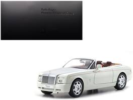 Rolls Royce Phantom Drophead Coupe English Hood 1/18 Diecast Model Car by Kyosho - White with Silver