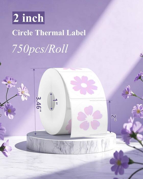 2 inch Circle Thermal Label  
750pcs/Roll  
3.46" x 2"