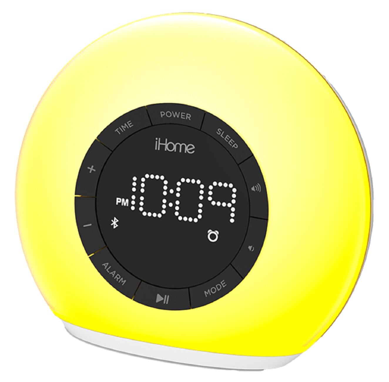 iHome - Color Changing Bluetooth FM Clock Radio with USB Charging - White