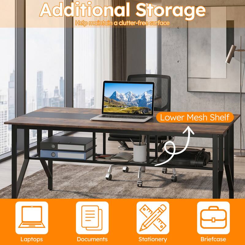 Additional Storage  
Help maintain a clutter-free surface  

Lower Mesh Shelf  

Laptops  
Documents  
Stationery  
Briefcase