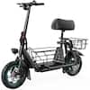 Front. MIHOVER - 550W Electric Scooter with Seat for Adults, 19 MPH, 12-Inch Tires, 37V 7.8Ah Battery, Detachable Baskets, UL Certified - Black.