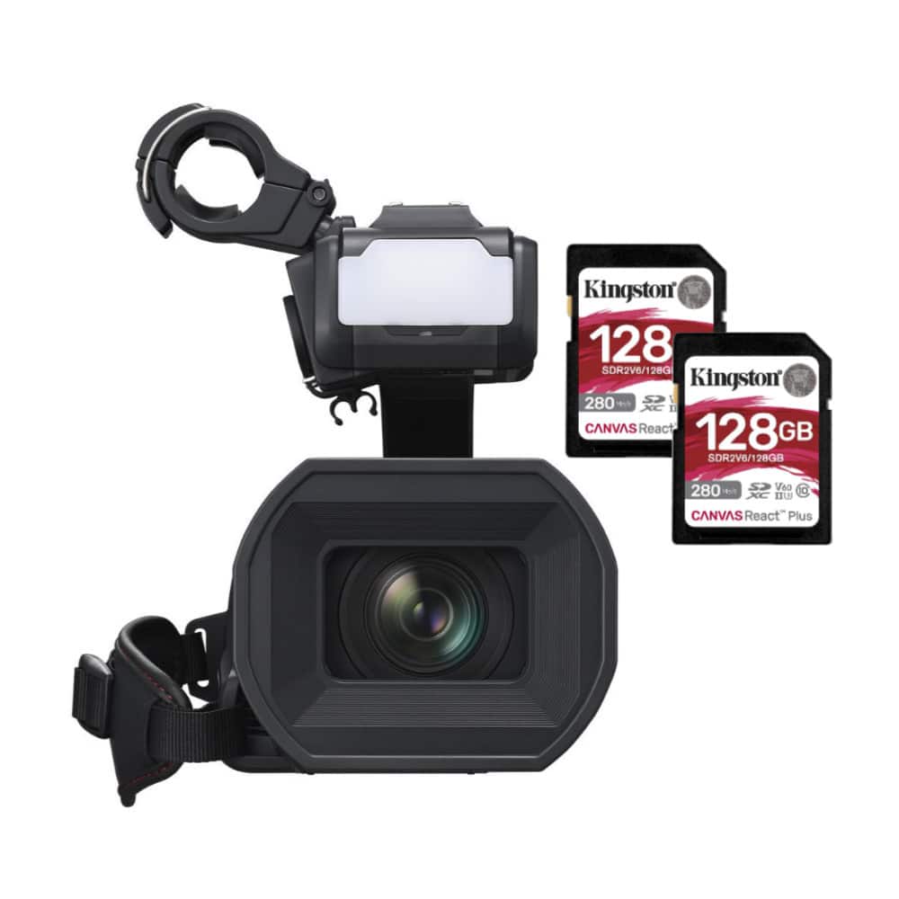 Panasonic - x2100 4K ENG Camcorder with Live Streaming with Two 128GB V60 SD Cards