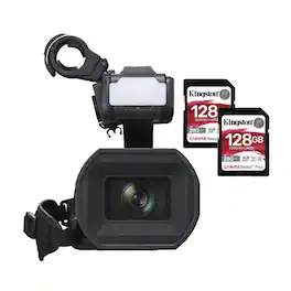 Panasonic - x2100 4K ENG Camcorder with Live Streaming with Two 128GB V60 SD Cards