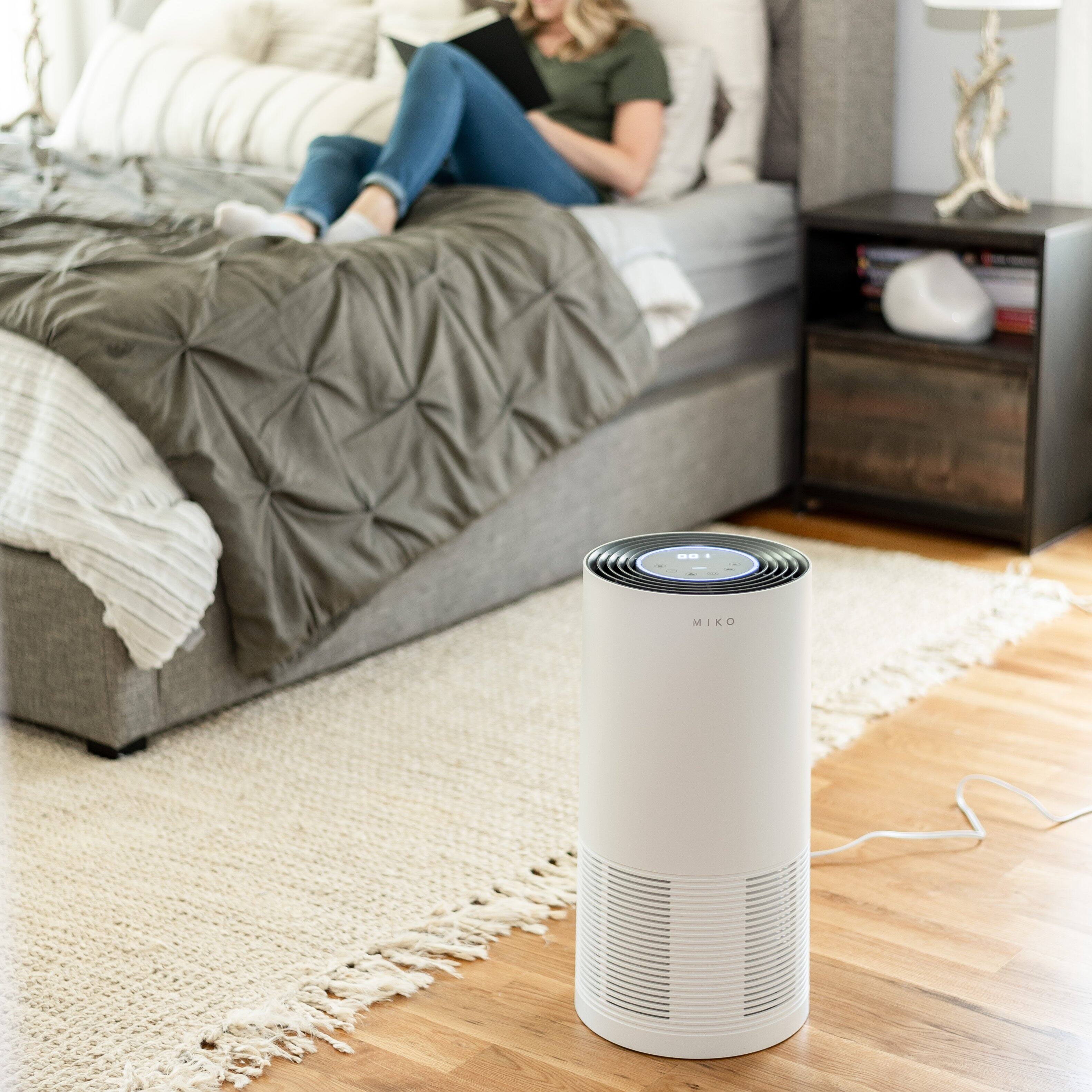 Alt View 7. Miko - Miko Smart HEPA Air Purifier with Auto Mode – 970 sq. ft. Coverage – White - White.