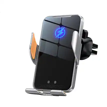 Front. Stock Preferred - 30W Wireless Car Charger Phone Holder Air Vent Mount for iPhone 17 Pro Max.