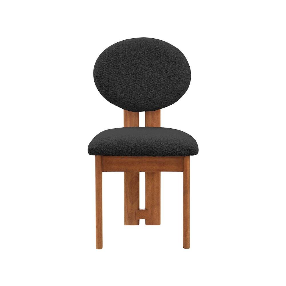 Alt View 2. Meridian Furniture - Napa Black Boucle Fabric Dining Chair, Set of 2 - Black.