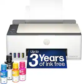 HP - Smart Tank 5100 Wireless All-in-One AI-Enabled Cartridge-Free Supertank Inkjet Printer with 3 Years of Ink Included¹ - White